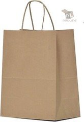 500 Paper Shopping Bags Natural Kraft 10" x 5 x 13" Retail Merchandise Handles