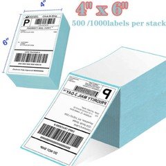 500/1000 4"x6" Fanfold Direct Thermal Shipping Labels for Zebra & Rollo Printers