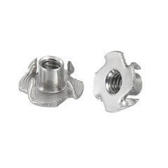 50pcs 1/4"-20 T-nut 304 Stainless Steel 4 Pronged Tee Nuts Threaded Insertion