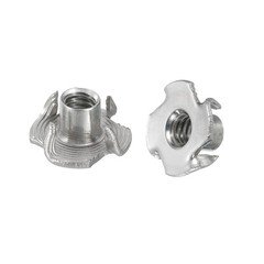 50pcs 1/4"-20 T-nut Stainless Steel 4 Pronged Tee Nuts for Threaded Insertion