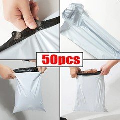 50pcs Solid White Poly Shipping Bag Mail Courier Bag PE Plastic Storage Bags