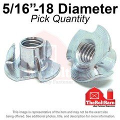 5/16"-18 Steel 3 Prong T Nuts Tee Zinc Plated Coarse Thread (Pick Quantity)