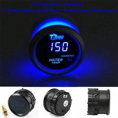 52MM Blue LED Electric Digital Water Temp Gauge 40-120℃ W/ 1/8NPT Sensor