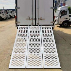 54*77in Aluminum Tri-Fold Ramp with Straps Loading Ramps 1500lb Mowers ATVs US