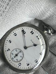 54.elgin Y1926 pocket watch Grade 291 model 7 class 110 nickle case running
