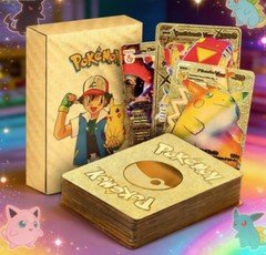 55Pcs Pokemon TCG GOLD PACK - Rare Foil Charizard GX Vmax Trading Cards
