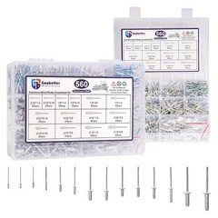 560 Pcs 14 Sizes Pop Rivets Assortment Kit Aluminum Rivets Head rivet kit(Silver