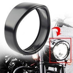 5.75'' Headlight Lamp Trim Ring Visor For Harley Dyna Softail Sportster XL Black