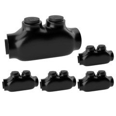 5Pack 2 Port Insulated Wire Connectors Black Splice Connector 2-14 AWG UL Listed