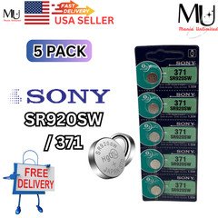 5X SONY 371 SR920SW SW920w 370 Coin Battery US Seller Expire Date 2032 Low Drain