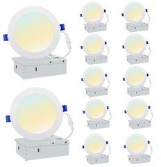 6 12 24 Pack 6" Inch Ultra Thin LED Recessed Ceiling Lights with Junction Box