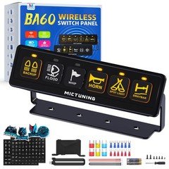 6 Gang Wireless Switch Panel Circuit Control Box For LED Light Bar 12/24V Marine