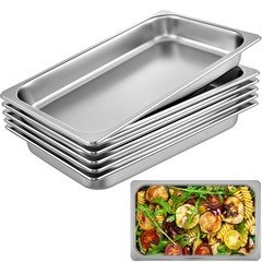 6 Pack 2.5" Deep Stainless Steel Steam Table Pans Hotel Food Prep Pan Full Size