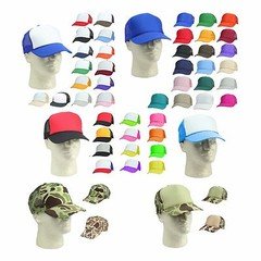 6 PACK HALF DOZEN Trucker Hat Baseball Cap Mesh Caps Blank Plain Hats