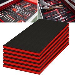 6 Pack Tool Box Foam Inserts for Cases, 22x18x1 Inch Tool Box Liner Polyethyl...