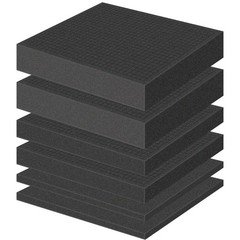 6 Pcs Pick and Pluck Foam 16" L x 12" W Packing Apart Inserts black
