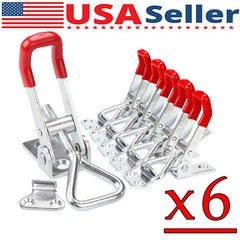 6 X Heavy Duty Steel Toggle Latch Catches Adjustable Lock Clamp For Boxes Case