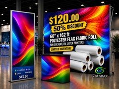 60” x 162 Ft Polyester Flag Fabric Roll Eco Solvent UV Latex Printable