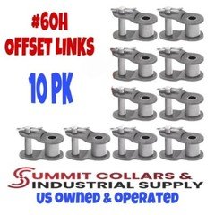60H Offset Half Link for Heavy Duty Roller Chain Single Strand (Qty 10)