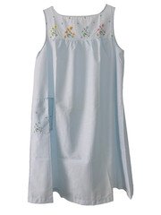 60's TRILLIUM Vintage Sleeveless Sz M Nightgown Blue  NOS No Tags Embroidered 