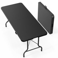 6FT Plastic Folding Table Portable with Handle for Indoor Outdoor Camping Party