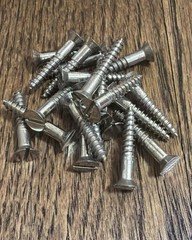 7 X 1” Screws Slotted Flat Head Brass Nickel Plated American Old Stock Free Ship
