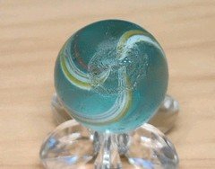 .70" BANDED CORELESS SWIRL💥 RARE HTF ANTIQUE GERMAN MARBLES- NM