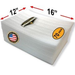 70 Pack Mighty Gadget (R) 16" X 12" X 1/16" Foam Wrap Cushioning Sheets