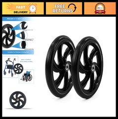 7.5-Inch Replacement Wheels for Rollator Walker - Wear-Resistant PU Tires, All T