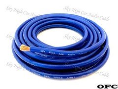 8 Gauge OFC AWG BLUE Power Ground Wire Sky High Car Audio By The Foot GA ft 