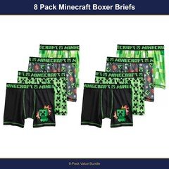 8 Pack Minecraft Boys Underwear Boxer Briefs Creeper Size 10 Kids Mojang NWT