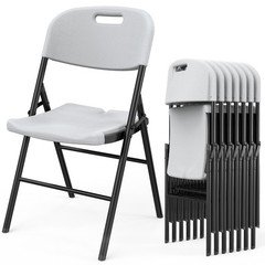 8 Packs  Commercial Plastic Folding Stackable Chairs Seats -Event Wedding Party