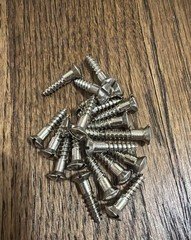 8 X 3/4” Screws Slot Oval Head Brass Nickel Plated American Old Stock Free Ship