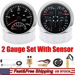 85mm GPS Speedometer 0-120MPH with Tacho 0-8000RPM&4 IN 1 Gauge With Sensor