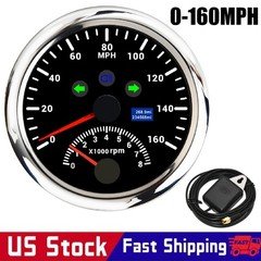 85MM GPS Speedometer 160MPH with Tachometer 8000RPM Gauge for Boat Car Truck US