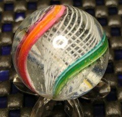 .88" - ANTIQUE GERMAN MARBLES🔥 MULTICOLOR LATTICINO NM+