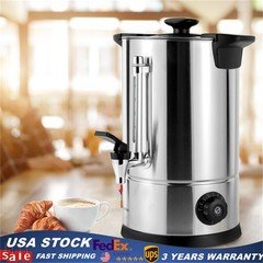 8L Commercial Coffee Urn - Stainless Steel Maker with Temperature Control