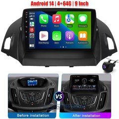 9" Radio de coche para Ford Escape 2013-2019 Carplay WiFi GPS Navi estéreo 4+64G