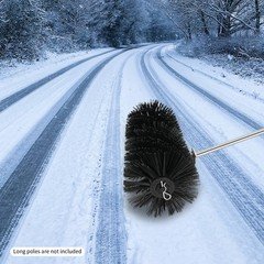 9 Teeth Black Broom Head Sweeper Artificial Grass Brush 21.65*9.84inch