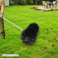 9 Teeth Rolling Broom Head Sweeper Brush Head Artificial Grass Brush 55*25cm