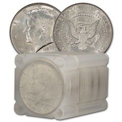 90% Silver 1964 Kennedy Half Dollars - BU - Roll of 20 - $10 Face Value