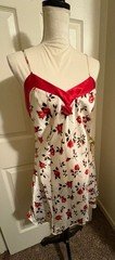 90’s Coquette Romantic Vintage Rose Floral Satin Slip Nightgown