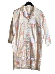 90s Vintage Housecoat/Dressing Gown Multicoloured Satin Brocade Retro 36/38