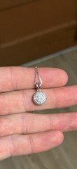 925 Sterling silver 0.10 ctw Natural Diamond Pavé Pendant Necklace 18"