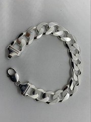 925 Sterling Silver Solid Men's Cuban Curb Link Chain Bracelet Size 5 To 9 Inch