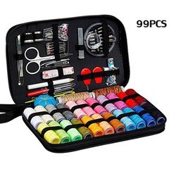 99Pcs Portable Sewing Box Kit Home Travel Sewing Threads Scissors Needles Set
