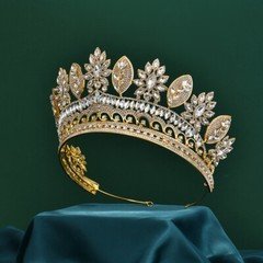 9cm Tall Large CZ Crystal Wedding Queen Princess Prom Tiara Crown For Women