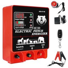 9J Electric Fence Charger Energizer, 9 Joules 400 Acres, AC DC 2 in 1 Powered...