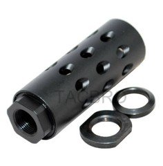 9MM Black Aluminum 1/2"x28 Muzzle Brake  w/ Crush Washer & Jam Nut