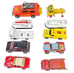 A Mixed Job Lot Of Die-Cast Vehicles Including Cars, Helicopters And Locomotive.